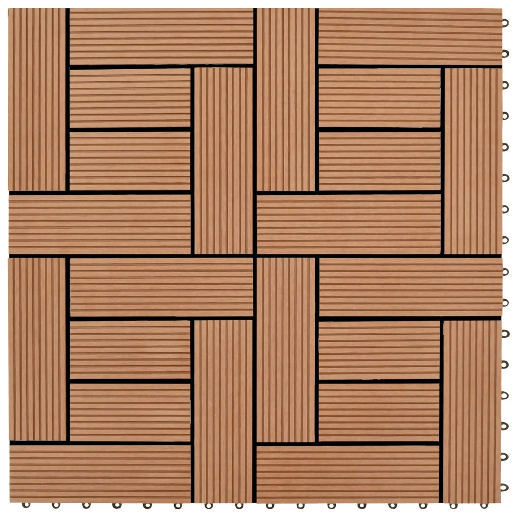 Piastrella per Decking 22 pcs Marrone 30 x 30 cm WPC 3444829