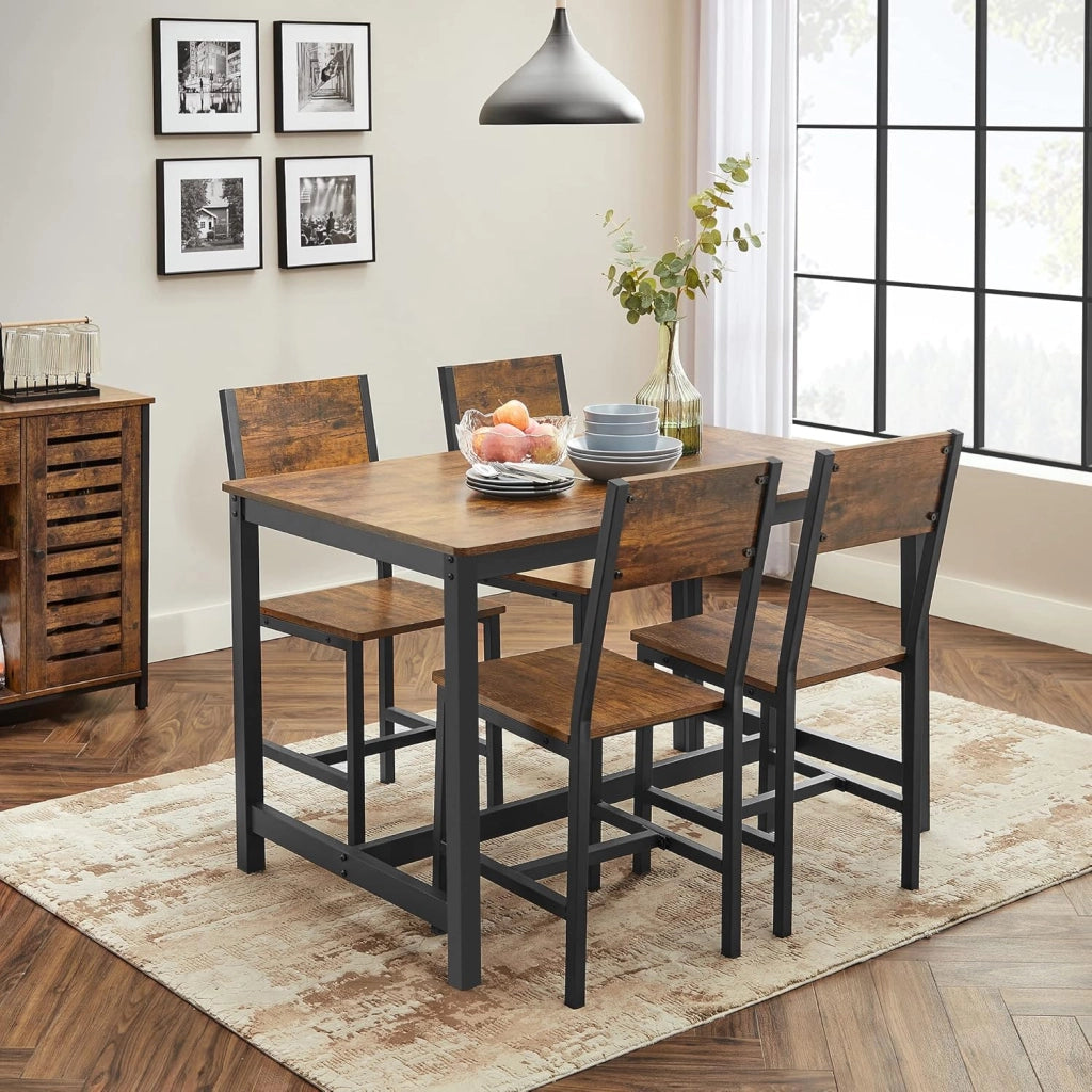 VASAGLE Sedie da Pranzo, Set di 2 Sedie da Cucina, Struttura in Acciaio, Stile Industriale, per Sala da Pranzo, Soggiorno, Cucina, Marrone Vintage e Nero Inchoistro LDC092B01V1
