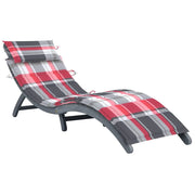Lettino prendisole sedia a sdraio lettino prendisole letto da giardino mobili da esterno per patio con cuscino grigio legno massello di acacia 02_0012464