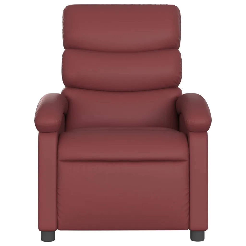 Poltrona Massaggiante Reclinabile Rosso vino in Similpelle 371724