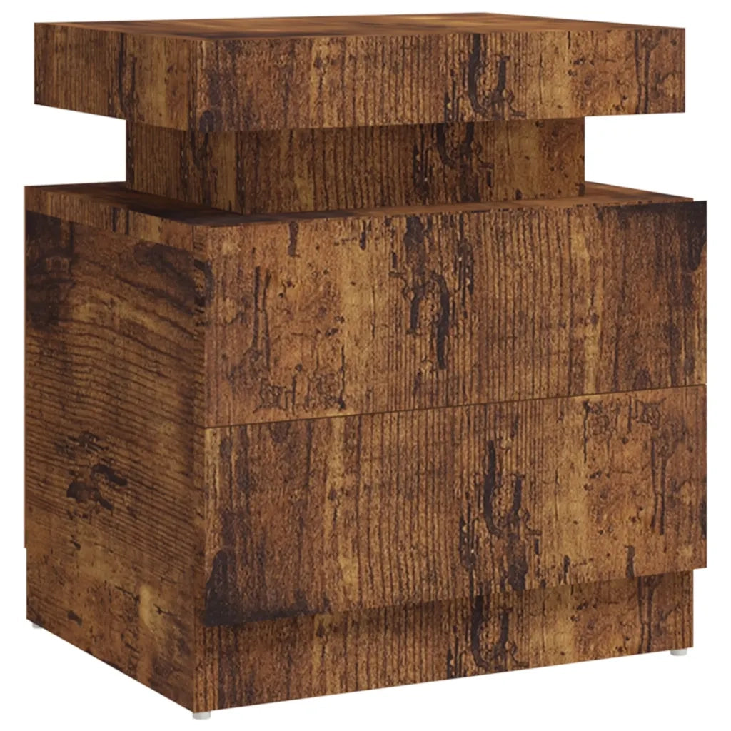 Comodino Rovere Fumo 45x35x52 cm in Legno Multistrato 326857