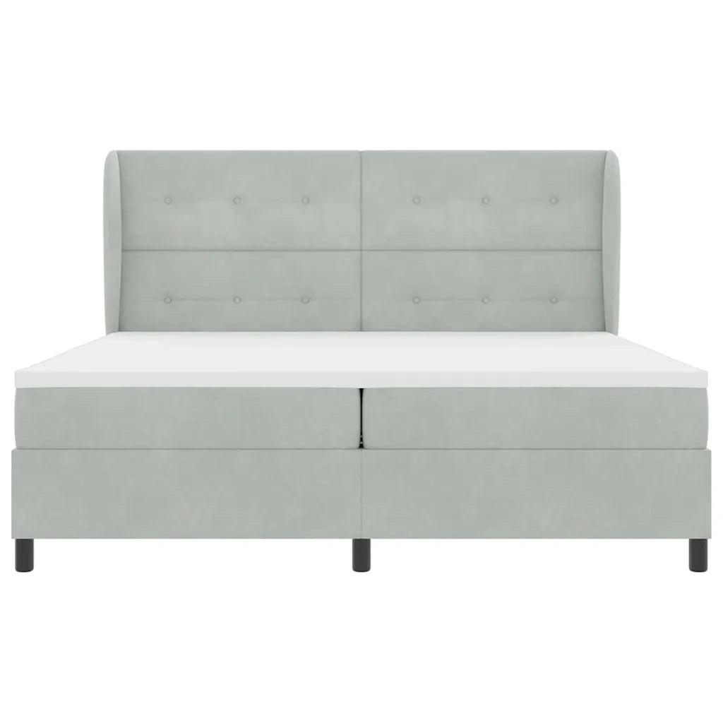 Letto a molle con materasso Grigio chiaro 200 x 200 cm Velluto 3340946