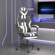 Sedia da Gaming Girevole Poggiapiedi Nero e Bianco Similpelle cod mxl 69328