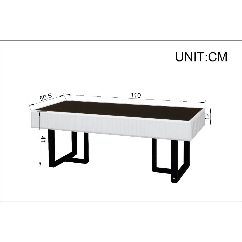 Set di Mobili da Soggiorno con 1 Mobile TV e 1 Tavolino da Caff??; Contenimento Integrato; per Soggiorno Moderno; MDF e Pannello Truciolare; Nero e Bianco