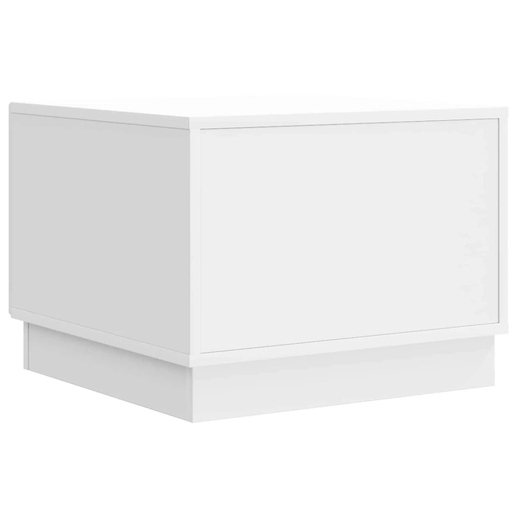 Tavolino da salotto con cassetto Bianco Lucido 49 x 50 x 37 cm