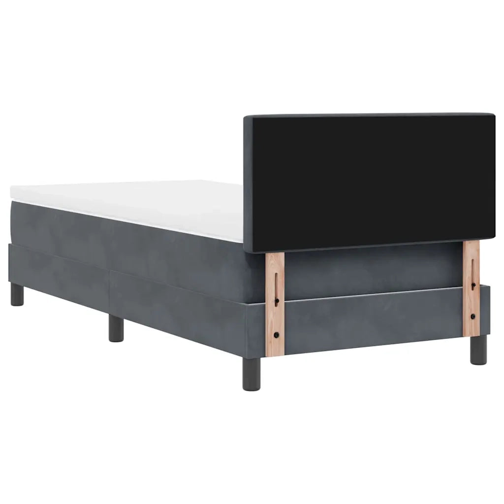 Letto a Sorgente LED con led Grigio scuro 100 x 200 cm Velluto 3342567