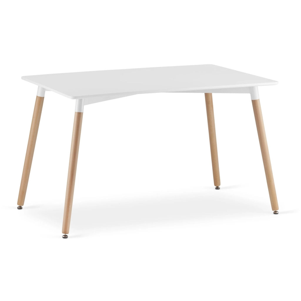 Tavolo da pranzo ADRIA scandinavo bianco e faggio 120x80 cm