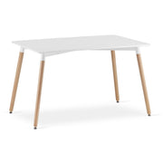 Tavolo da pranzo ADRIA scandinavo bianco e faggio 120x80 cm