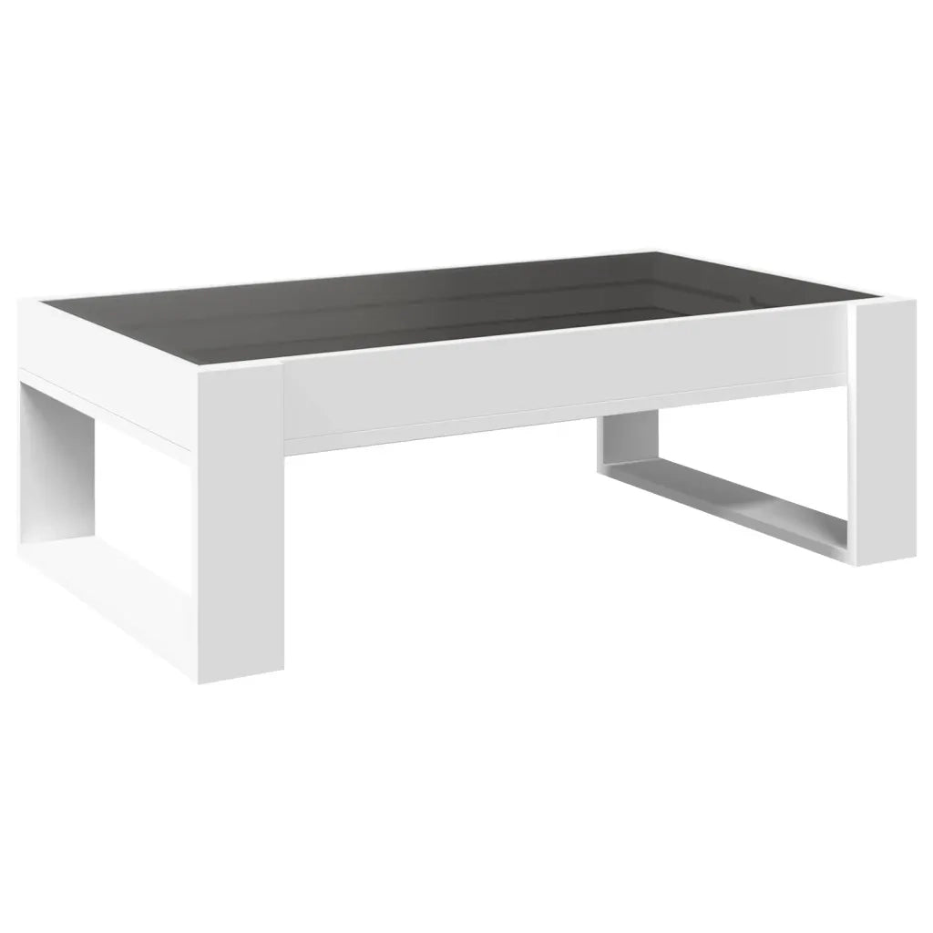 Tavolino da Salotto con LED Infinity Bianco 90x53x30 cm