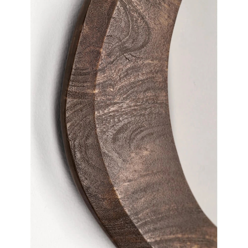 Specchio da Parete con Cornice in Legno di Mango Forma Organica - PAULINA