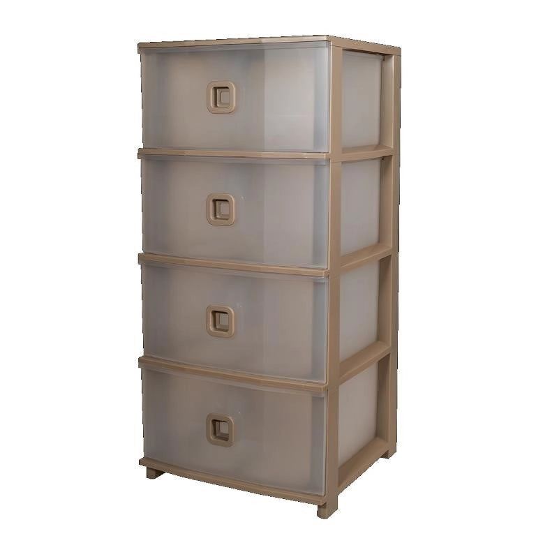 Cassettiera Pratika Plus 4 Cassetti Tortora 37,5 x 37 x 80 cm