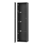 Vetrina con 2 Ante e 4 Livelli; Pannello Trasparente e LED Multicolore; Stile Moderno; in Truciolare; Nero; 40??29??170 cm