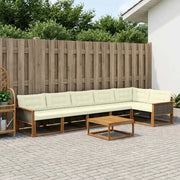 Set di divani da esterno con cuscino 7 pcs Naturale e Crema 3381466