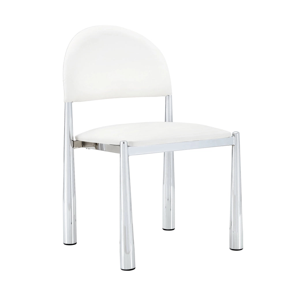 Set di 2 sedie da pranzo con schienale ergonomico in PU bianco