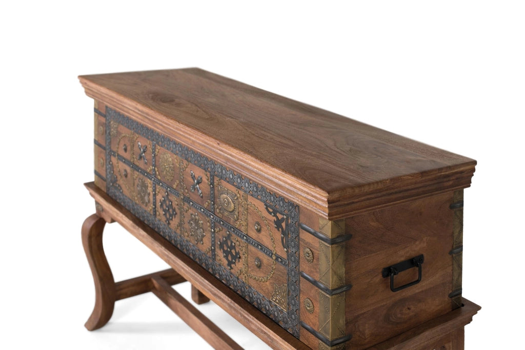 Tavolo consolle antico in legno di mango