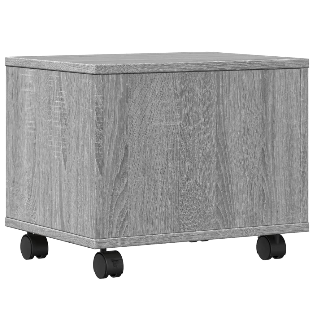Supporto per stampante scrivania/mobile per ufficio con rotelle rovere Sonoma 41 x 32 x 34,5 cm grigio 02_0044767