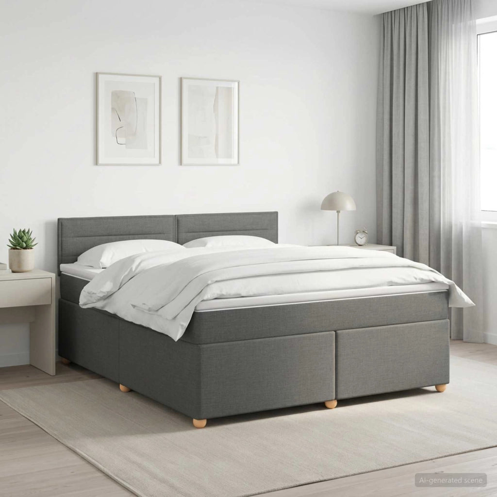 Letto box spring con materasso Grigio Scuro 160 x 200 cm 3450987