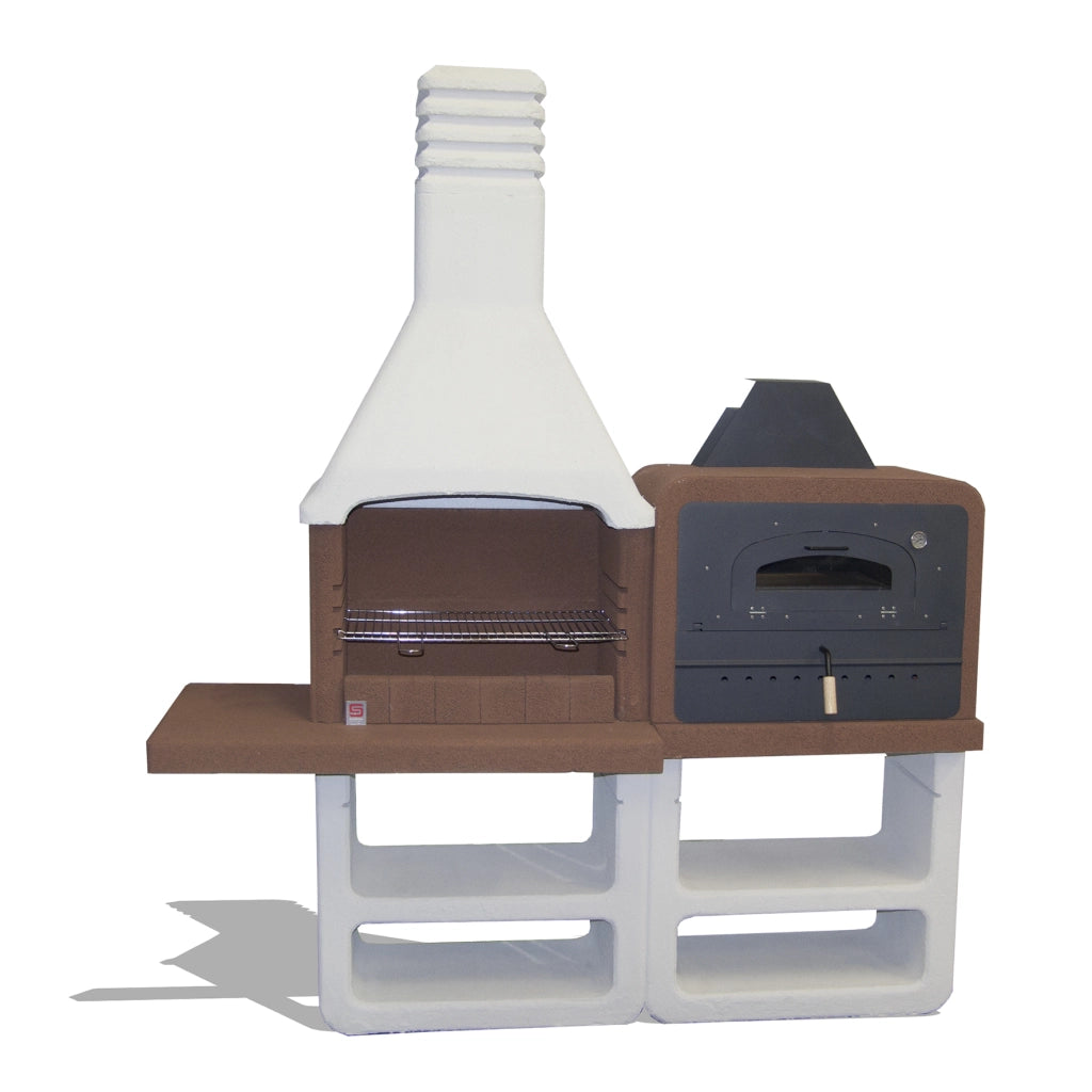 BARBECUE PORTOFINO 194X64XH229CM LEGNA E CARBONE