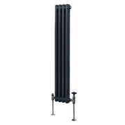 Termosifone Radiatore a 2 colonne per riscaldamento centralizzato verticale Grigio Antracite 150x20cm