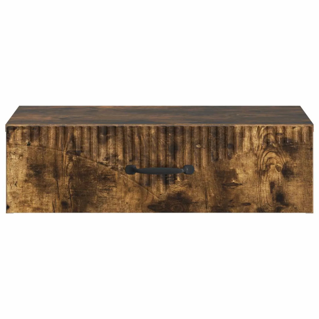 Tavolino da Parete Laterale Rovere Fumo 59 x 34,5 x 17 cm