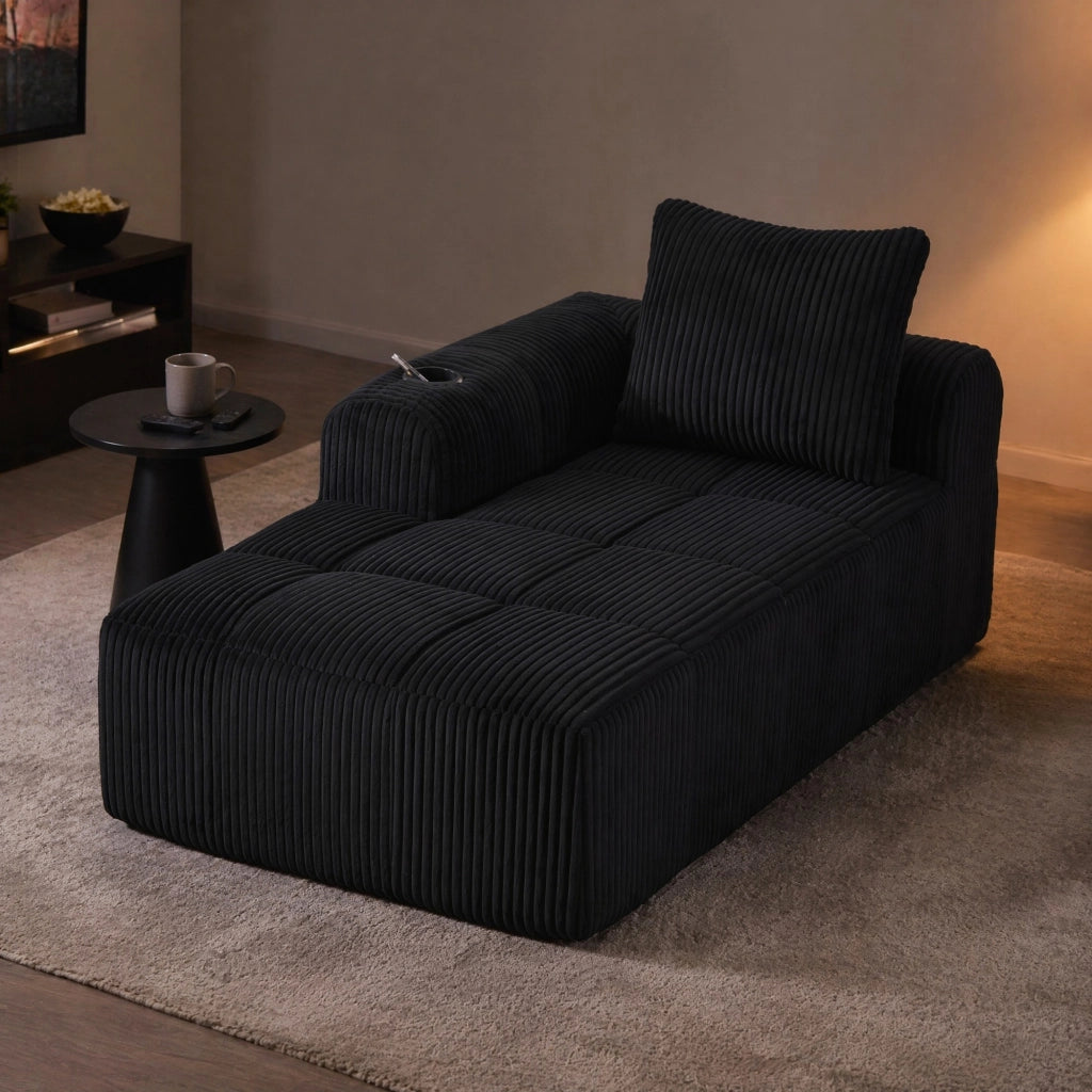 DIVANO Compatto 158x93x61 cm in Corduroy Nero