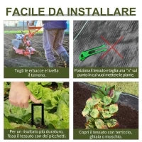 Telo Pacciamatura 50x2m 100g/m² Telo Anti Erbacce Telo Nero per Orto, Serra, Giardino Drenante e Traspirante con Quadrettatura