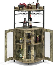 Cassettiera per Vino con Contenitore in Vetro - Scomparti Regolabili e Design Industriale