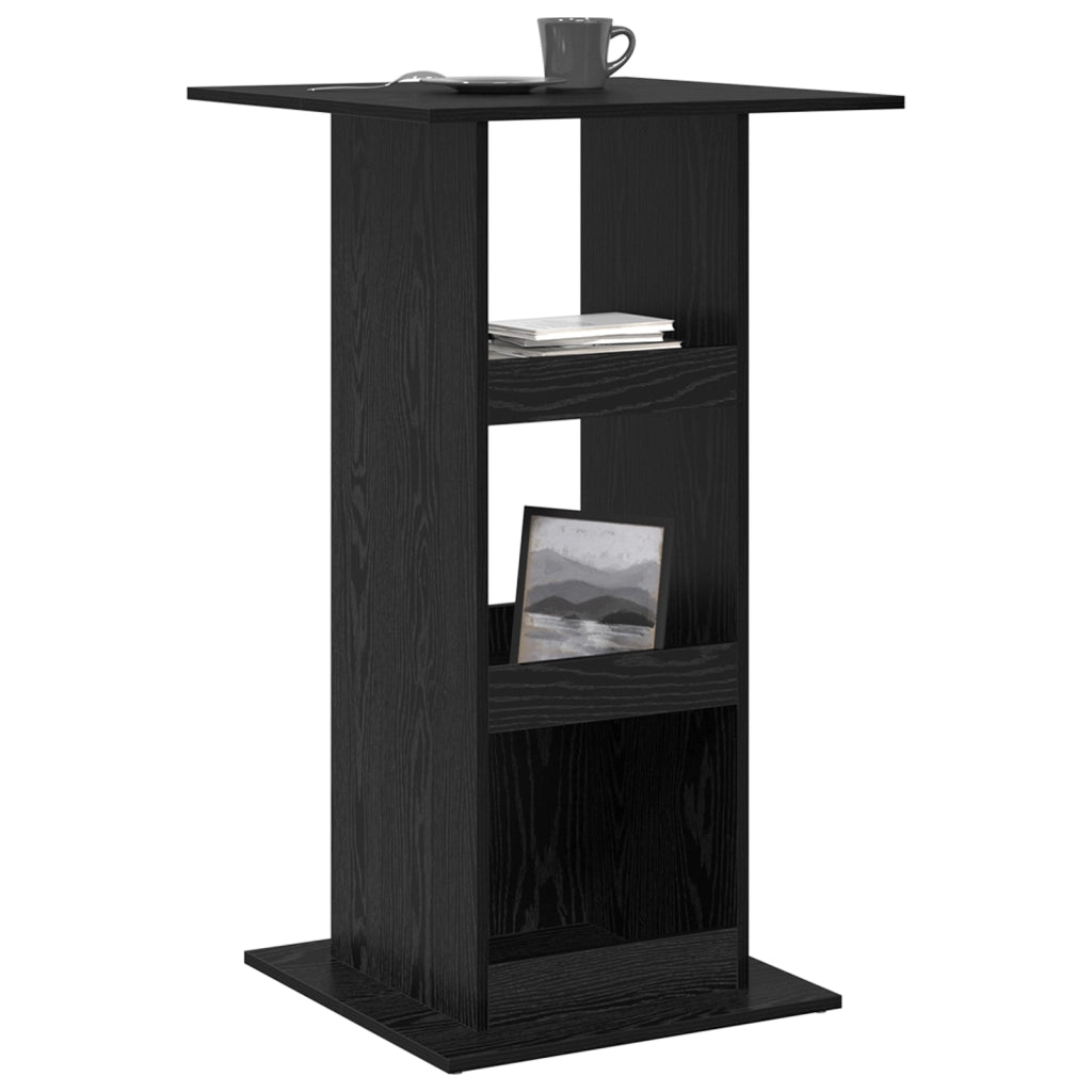 Tavolo Bar con Stoccaggio Quercia Nera 60x60x102 cm Legno Ingegnerizzato