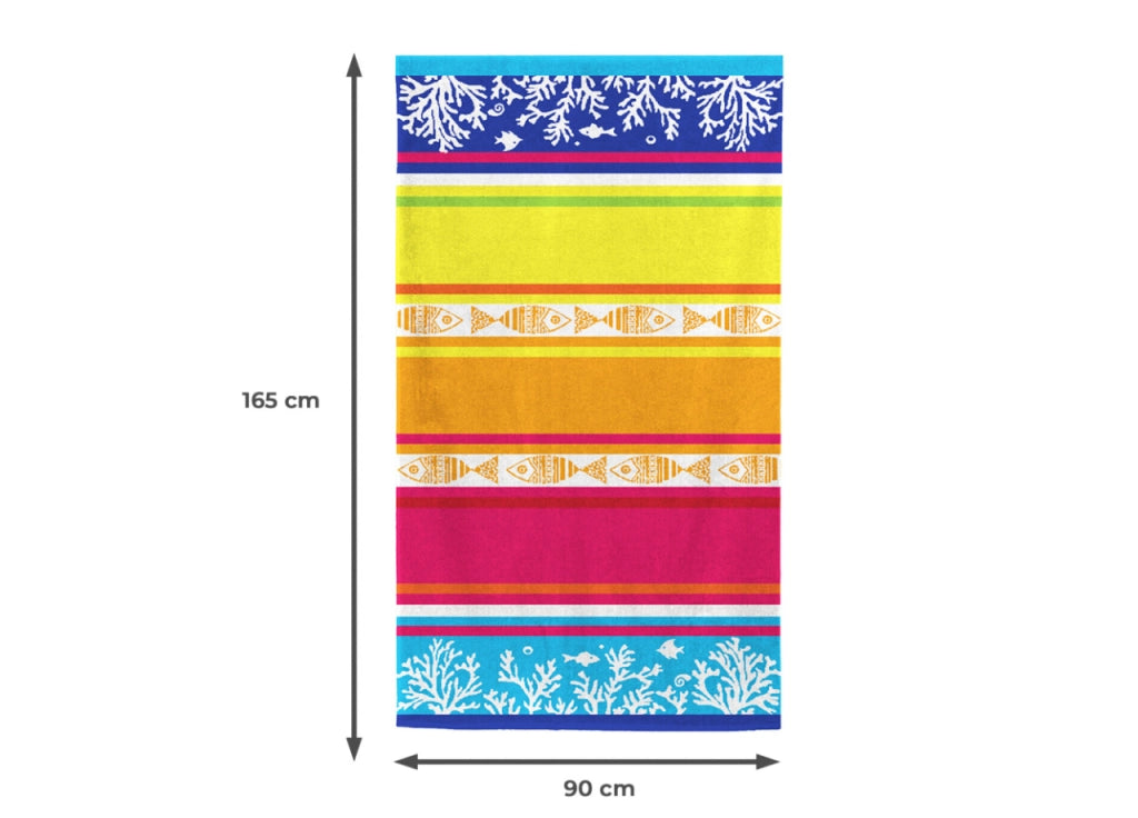 Telo Mare Jacquard Spugna Asciugamano Spiaggia Disegno Malta - Telo Mare - Multicolor