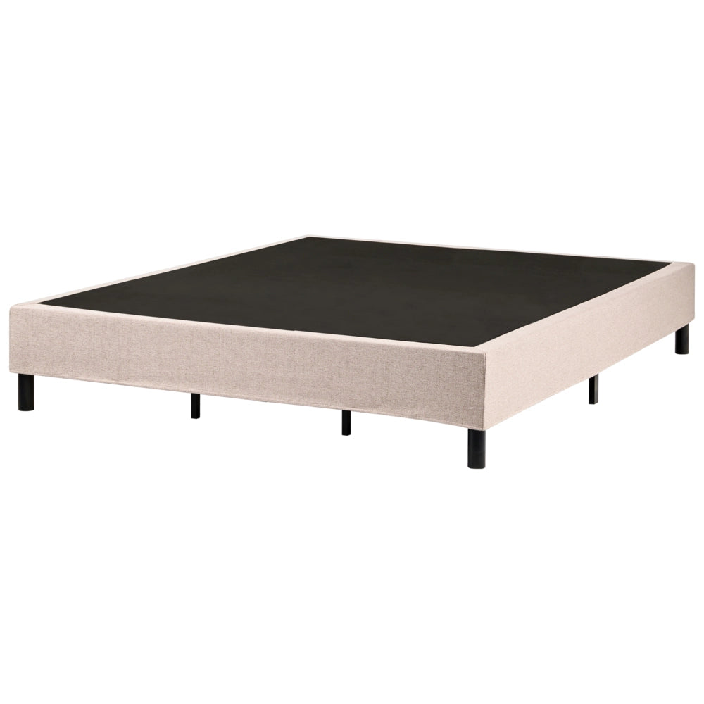 Letto matrimoniale con rete in tessuto 180 x 200 cm con materasso a molle insacchettate senza testiera camera da letto beige
