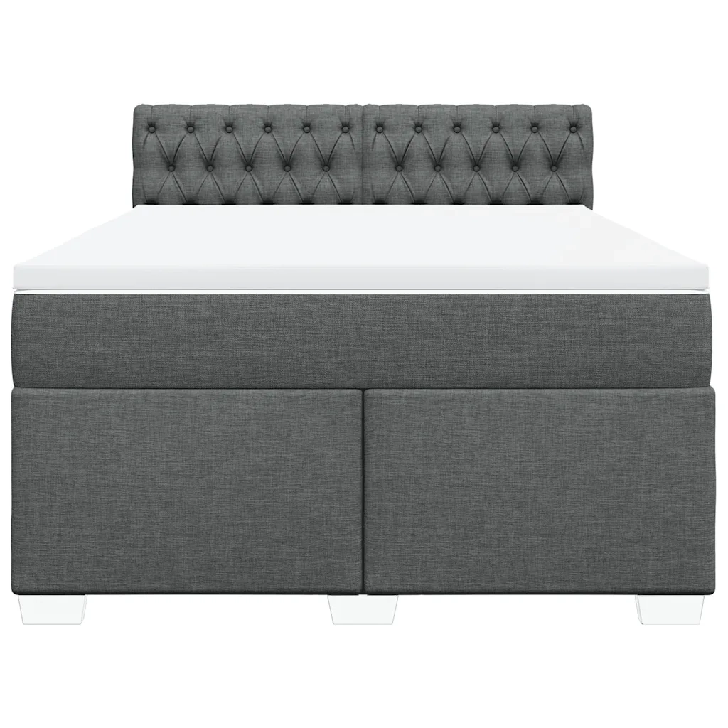 Giroletto a Molle con Materasso Grigio Scuro 160x200 cm Tessuto 3285947