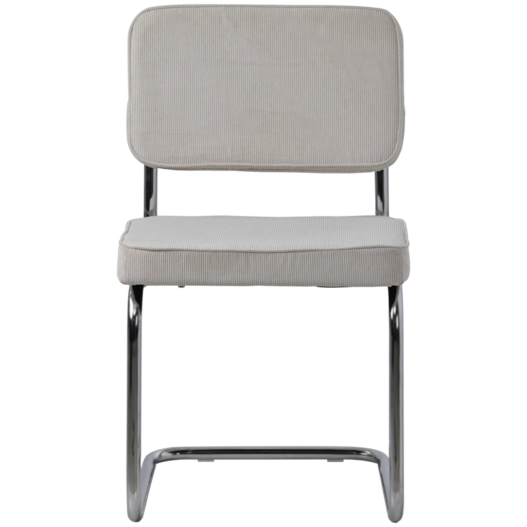 Set di 2 sedie a sbalzo MARIA in velluto a coste beige