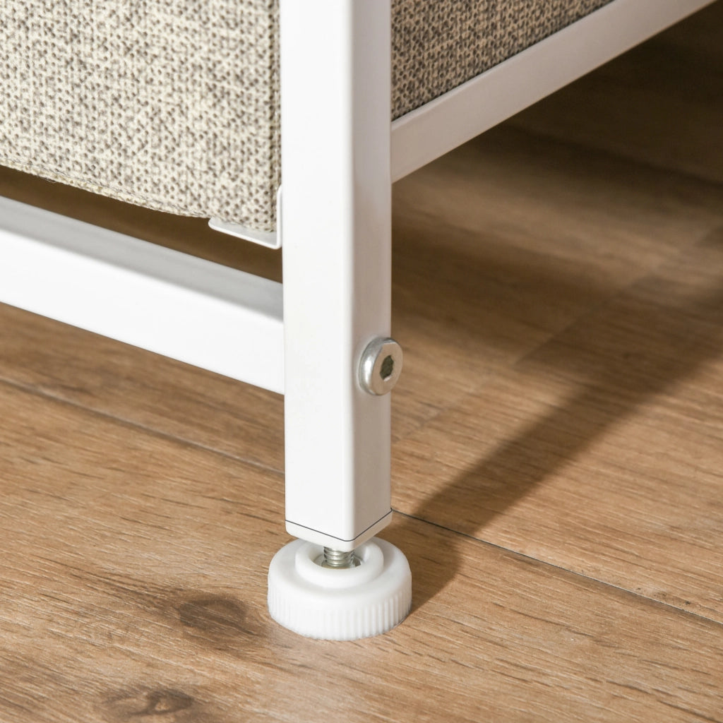 CASSETTIERA con 7 cassetti in tessuto 63,5x30x71 cm grigio chiaro acciaio