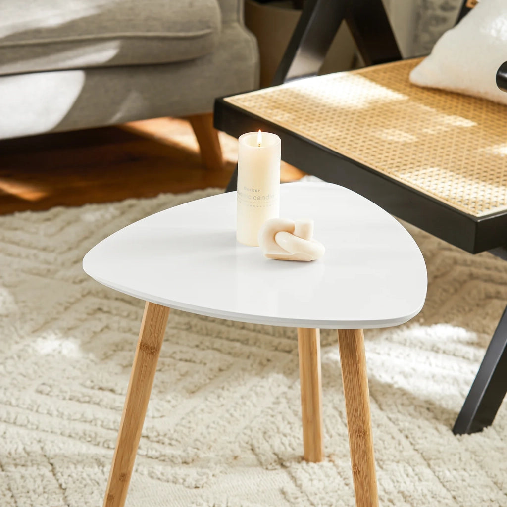Set Di 2 Tavolini Bassi Da Salotto In Legno Di Bambu Massello E MDF Tavolino Moderno FBT74-HG