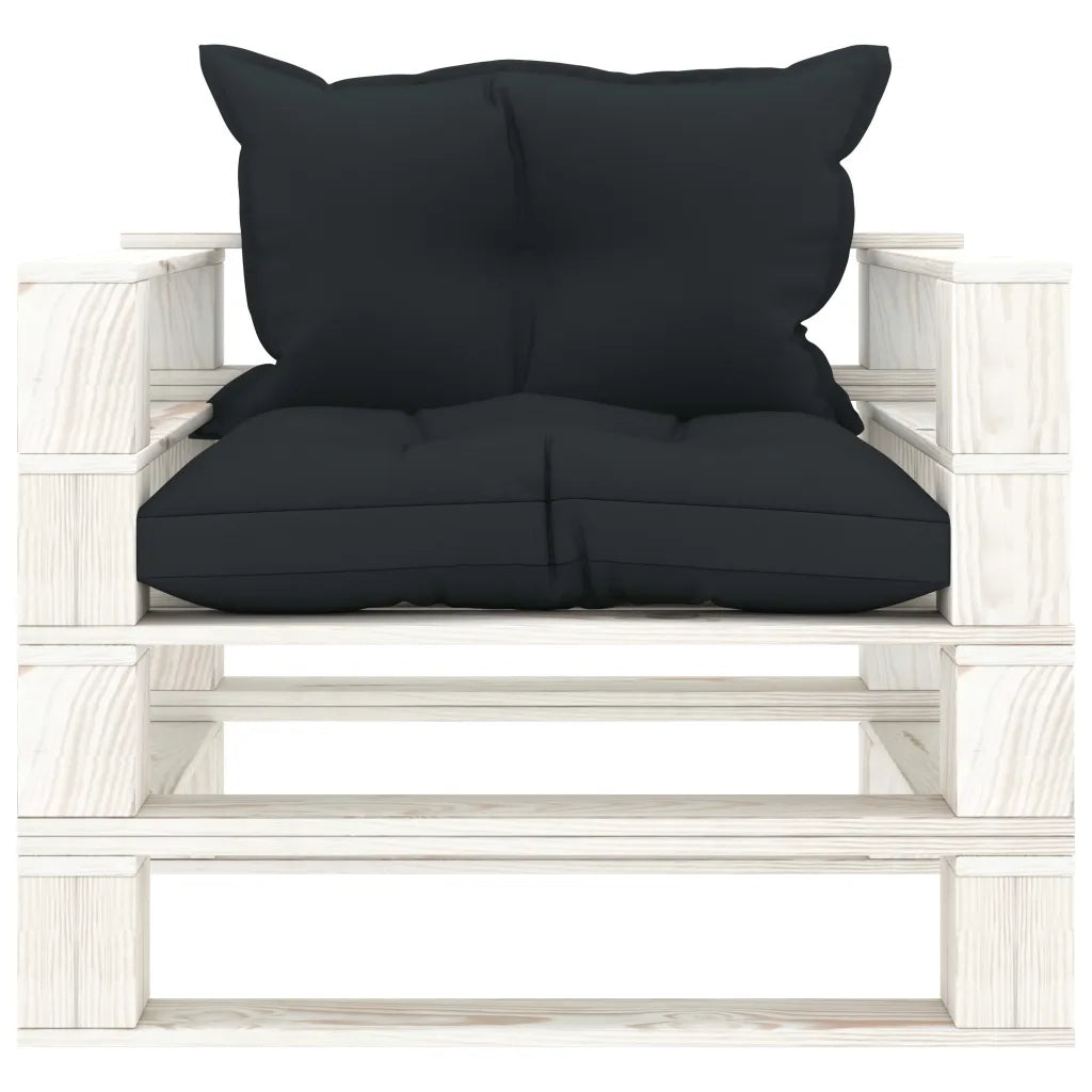 Poltrona da Giardino Pallet con Cuscini Antracite in Legno 3052372
