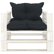 Poltrona da Giardino Pallet con Cuscini Antracite in Legno 3052372