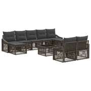 Set Divano da Giardino 10 pcs Grigio polyrattan