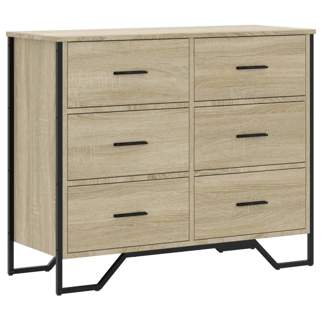 vidaXL Cassettiera Rovere Sonoma 91x35,5x74,5 cm in Truciolato