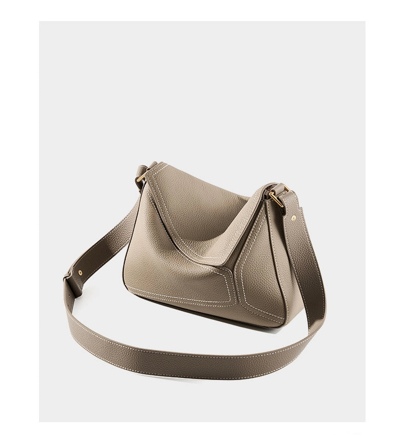 Borse a tracolla in vera pelle, eleganti borse a spalla Hobo grigie