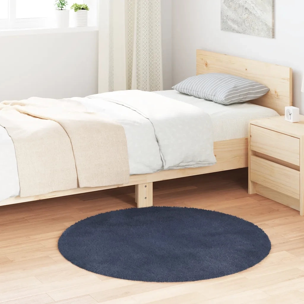 vidaXL Tappeto Shaggy a Pelo Lungo NAVARRA Blu Marino 100x100 cm