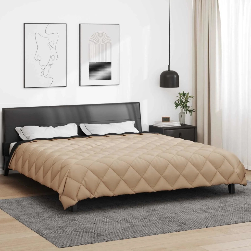 Piumone | Duvet Invernale Nero e Talpa 200 x 240 cm Microfibra