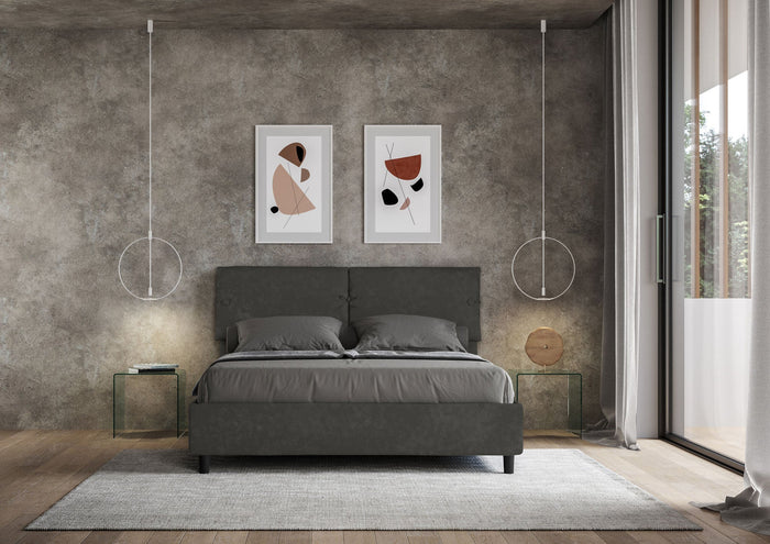 Letto Matrimoniale 160x200 cm con Rete Sleeper Grigio