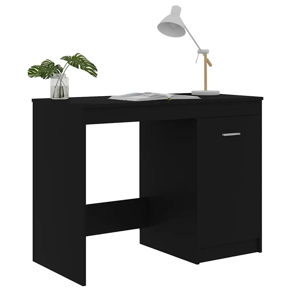 Scrivania-Scrivanie per ufficio e studio-Scrittoio Nera 100x50x76 cm in Legno Multistrato 721981