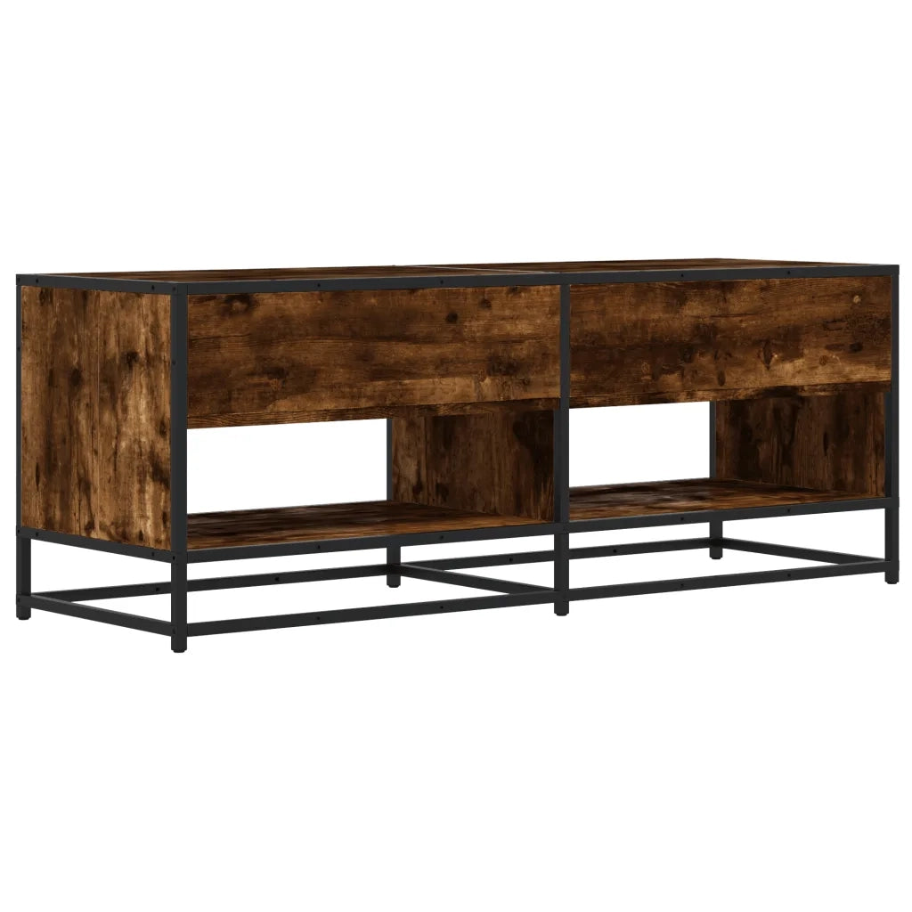vidaXL Mobile TV Rovere Fumo 120,5x40x46cm Legno Multistrato e Metallo