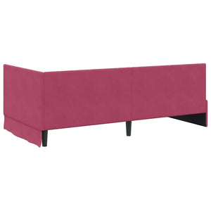 vidaXL Cornice del letto ad angolo Rosso vino 90 x 190 cm Velluto