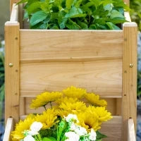 Fioriera su Piedi quadrata a 2 livelli cm Inserti per l'irrigazione Legno di Abete, 184L x 45l x 80H