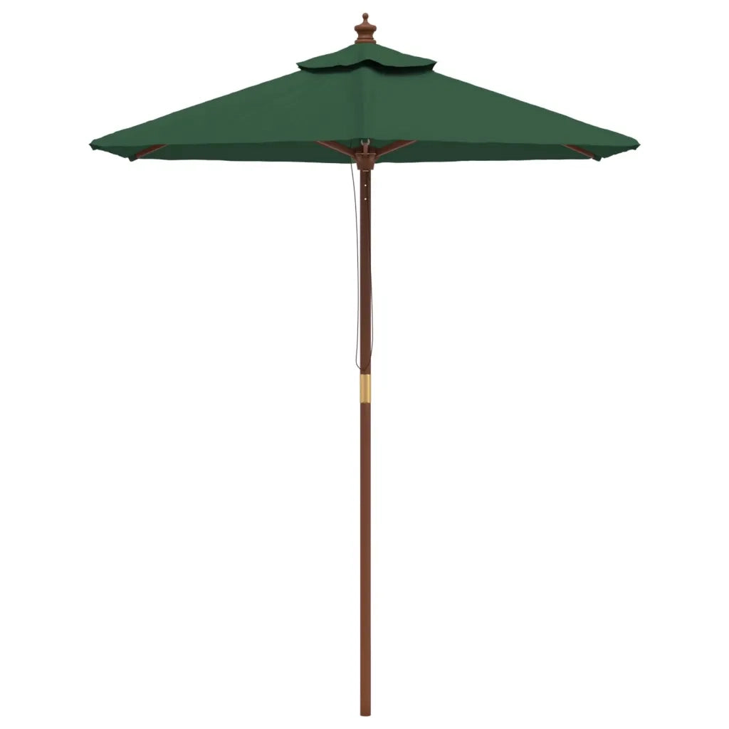 Ombrellone da Giardino-Ombrello da Balcone con Palo in Legno Verde 196x231 cm