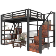 LETTO A CASTELLO 140 x 200 cm in metallo e MDF con LED
