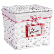 Cesto portabiancheria in vimini grigio 32x32x28h cm