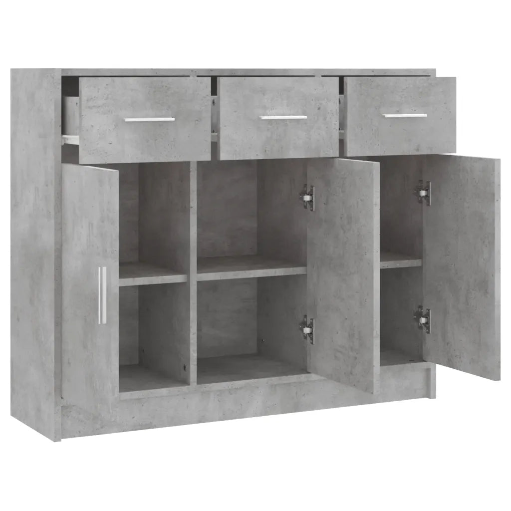 Credenza | Madia | Buffet da pranzo | Armadio da pranzo Grigio Cemento 91x28x75 cm in Legno Multistrato